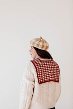 Load image into Gallery viewer, Faux Collar - Houndstooth Cinnamon Rust, Cream - Double Sided
