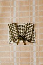 Load image into Gallery viewer, Faux Collar - Houndstooth Olive Green, Cream - Double Sided

