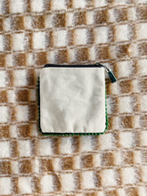 Load image into Gallery viewer, Coin Purse - Creamy White with Pine Green Scallop Trim
